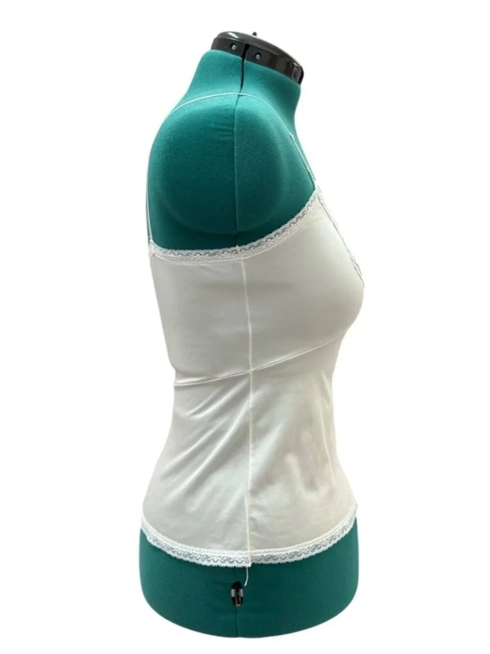 Vintage White Lace Trim Camisole Slip Top With Adjustable Straps Womens Small - Picture 3 of 16
